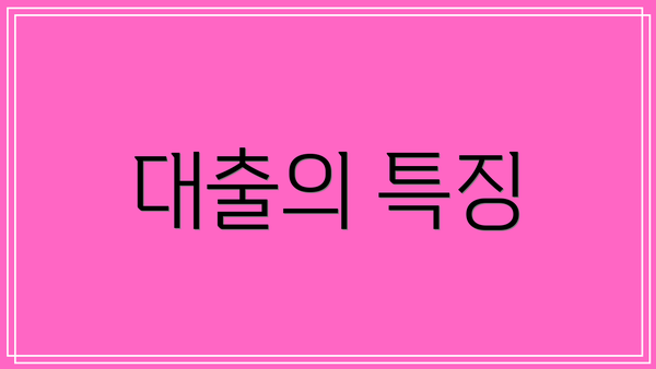 대출의 특징