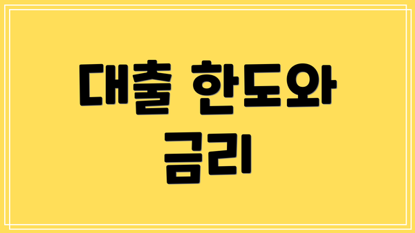 대출 한도와 금리