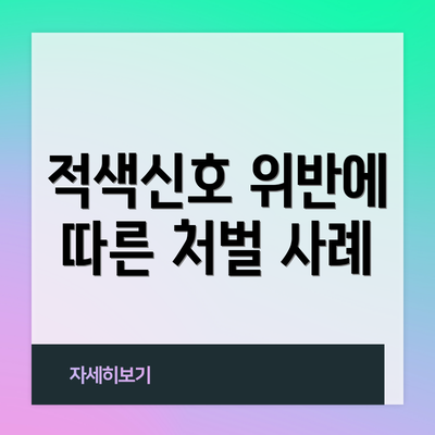 적색신호 위반에 따른 처벌 사례