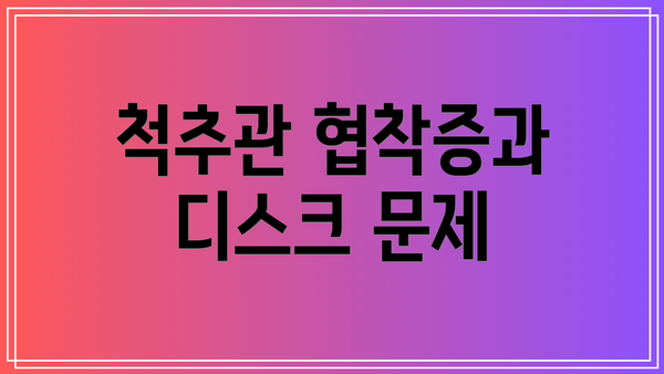 척추관 협착증과 디스크 문제