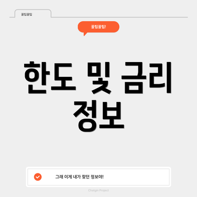 한도 및 금리 정보