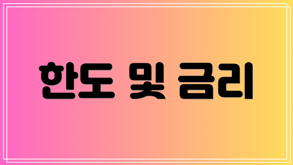 한도 및 금리