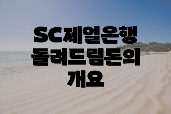 SC제일은행 돌려드림론의 개요