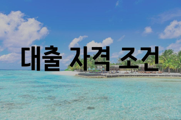 대출 자격 조건