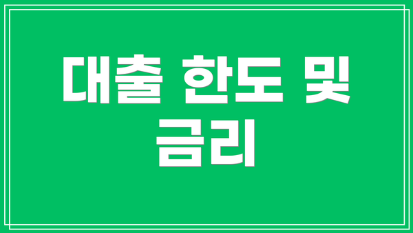 대출 한도 및 금리
