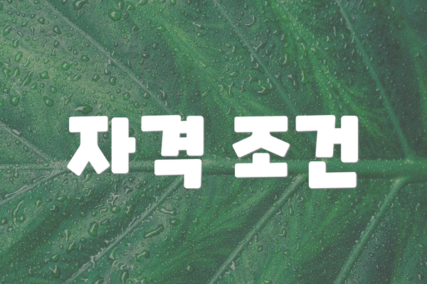 자격 조건