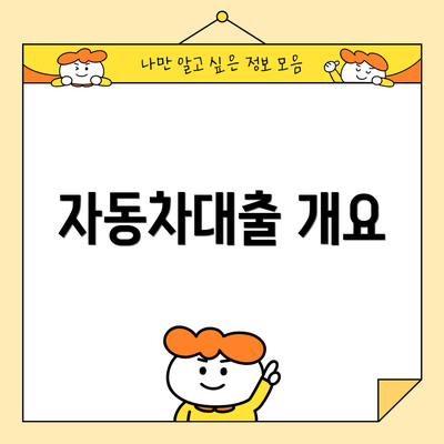 자동차대출 개요