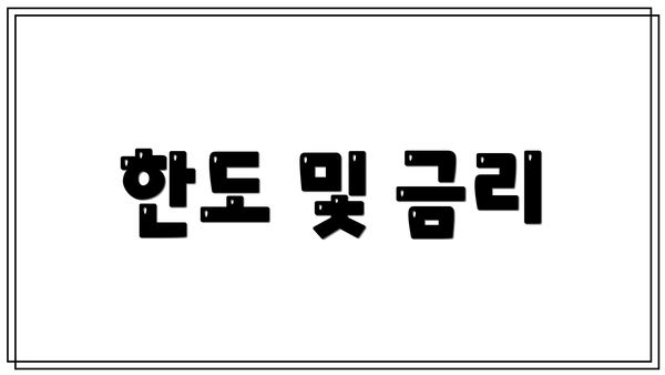 한도 및 금리