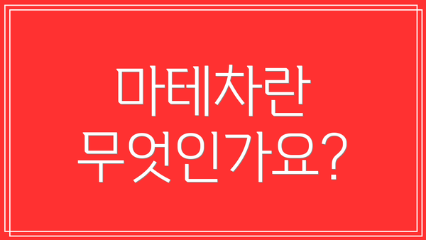 마테차란 무엇인가요?