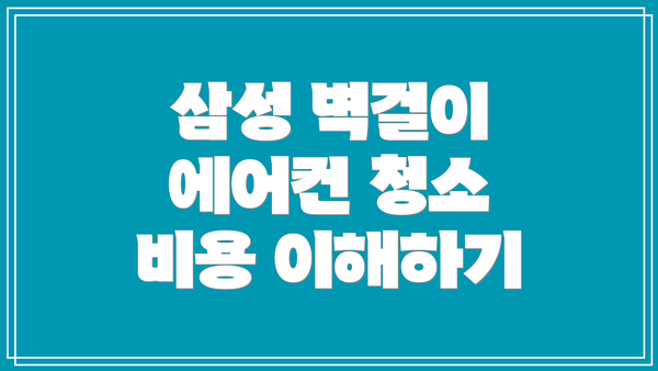 삼성 벽걸이 에어컨 청소 비용 이해하기