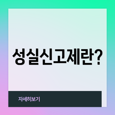 성실신고제란?
