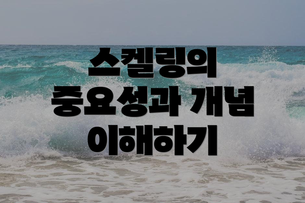 스켈링의 중요성과 개념 이해하기