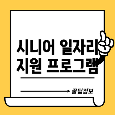 시니어 일자리 지원 프로그램