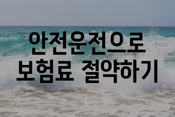 안전운전으로 보험료 절약하기