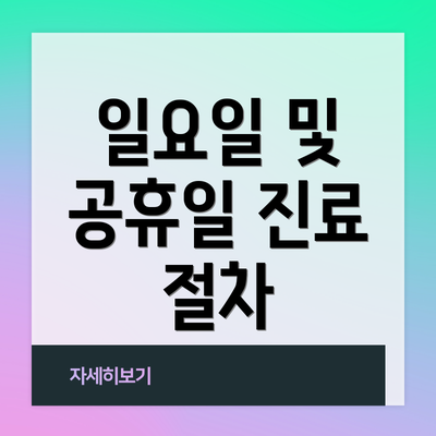 일요일 및 공휴일 진료 절차