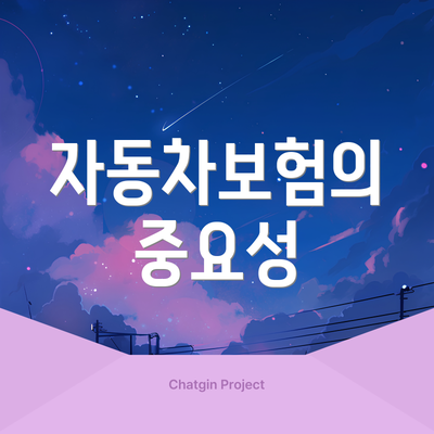 자동차보험의 중요성