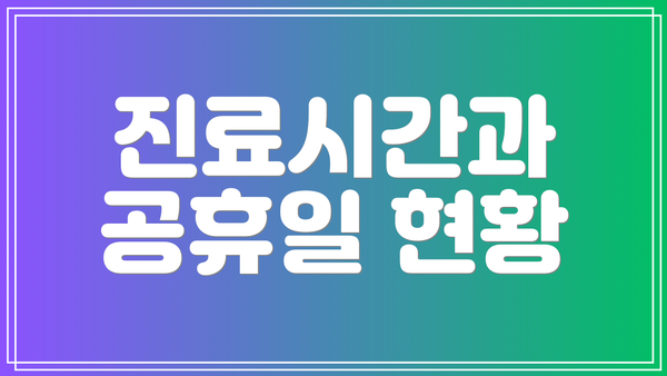 진료시간과 공휴일 현황