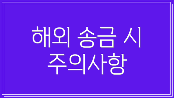 해외 송금 시 주의사항