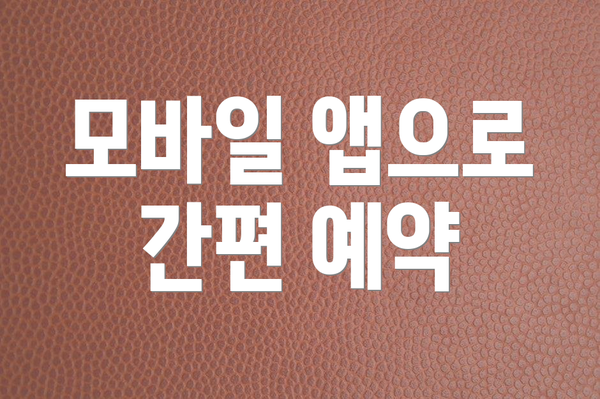 모바일 앱으로 간편 예약