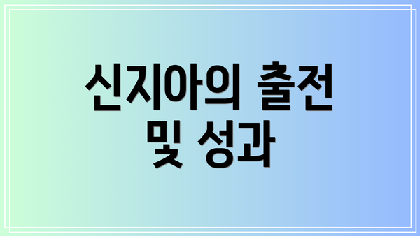 신지아의 출전 및 성과