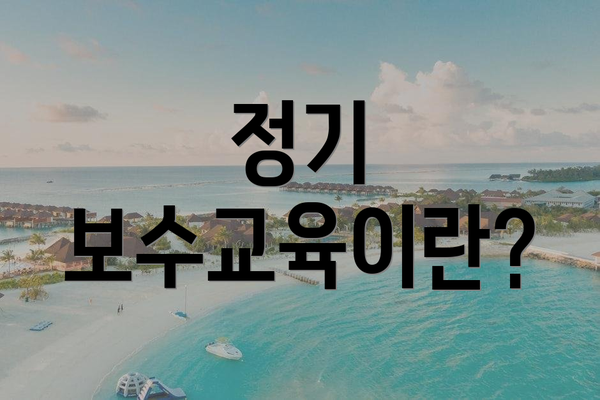 정기 보수교육이란?