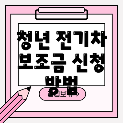 청년 전기차 보조금 신청 방법