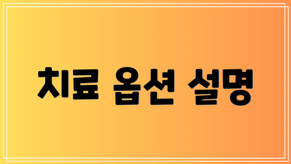 치료 옵션 설명