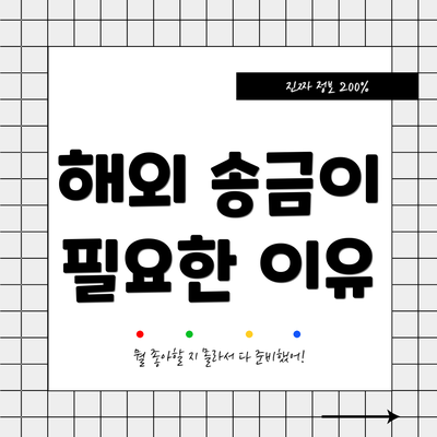 해외 송금이 필요한 이유