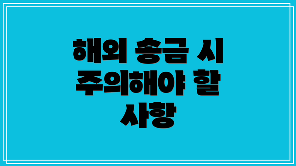 해외 송금 시 주의해야 할 사항