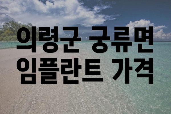 의령군 궁류면 임플란트 가격