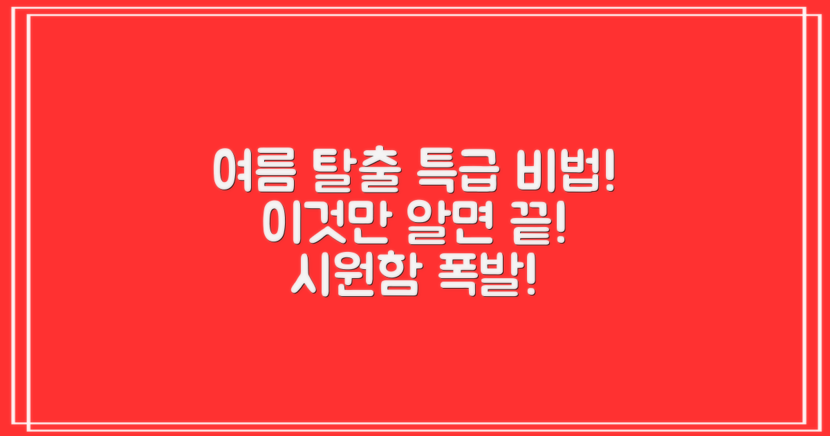 더위 탈출, 이게 답일까요?