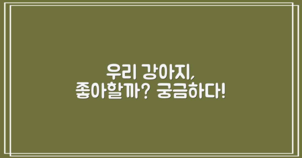 우리 강아지, 좋아할까요?
