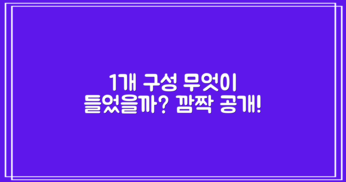 1개 구성, 무엇이 담겨 있을까?