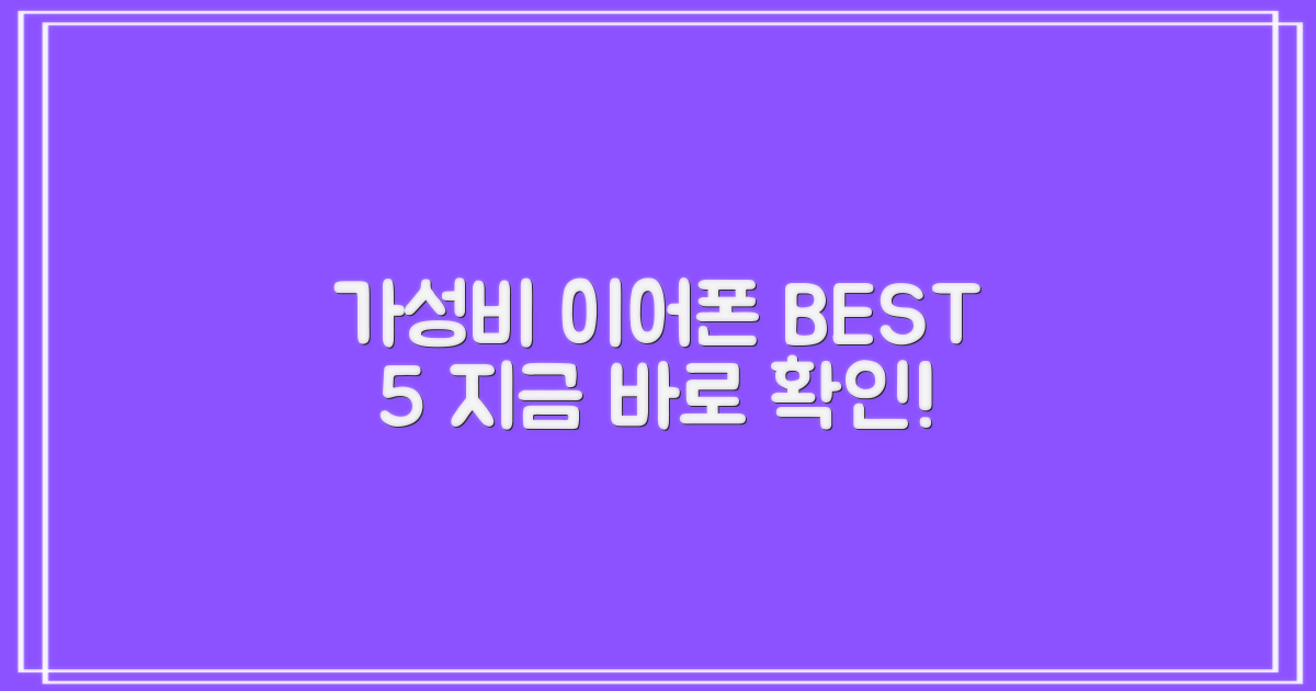 가성비 이어폰, 선택의 이유