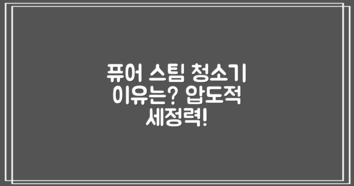 퓨어 스팀 청소기, 왜 써야 할까요?