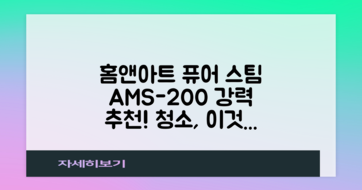 홈앤아트 퓨어 스팀청소기 AMS-200 추천 리뷰
