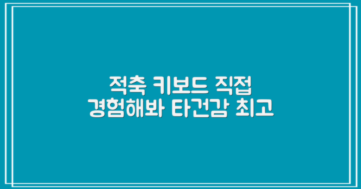 적축 키보드, 느껴보세요