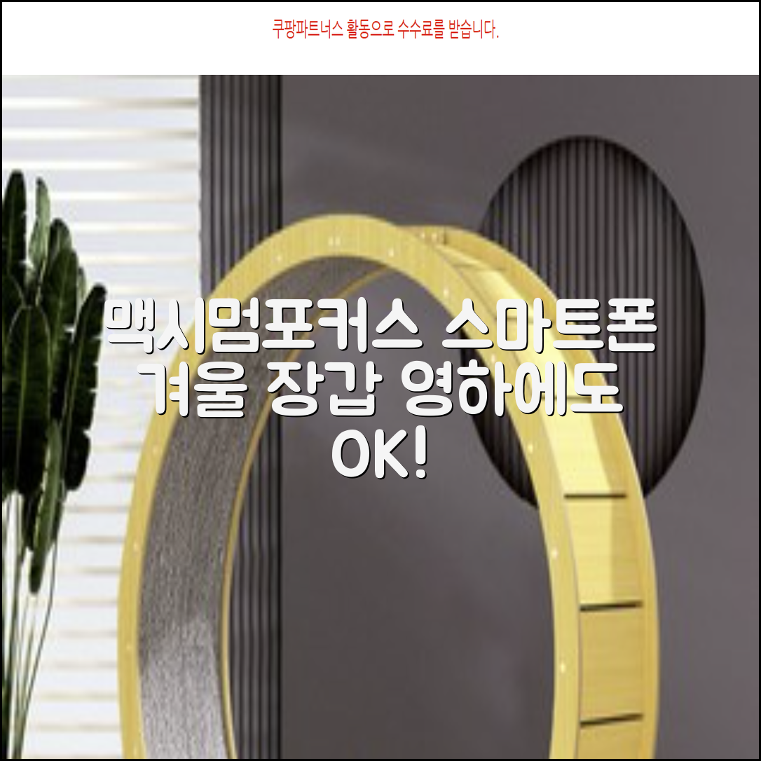 맥시멈포커스 스마트폰 터치 겨울 방한장갑 추천 리뷰